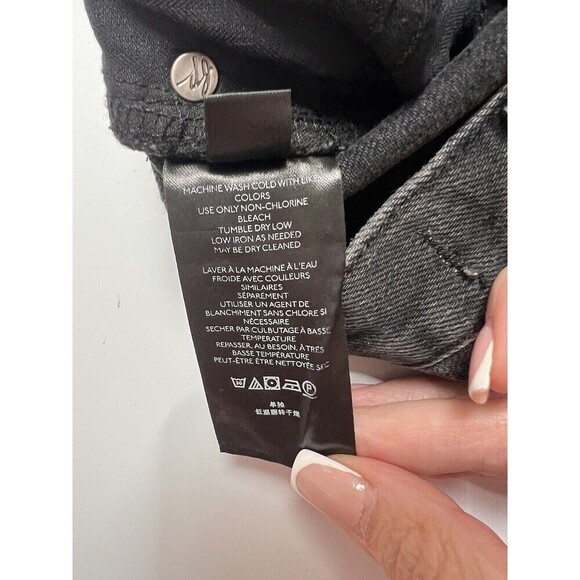 Free People Maggie Mid Rise Black Distressed Cut Off Jean Shorts SZ 25 NWT - Picture 6 of 6